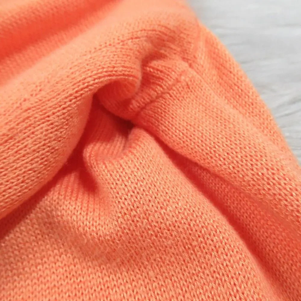 CHICO’S Orange Cotton Blend Open Front Lightweight Casual Cardigan Size Small